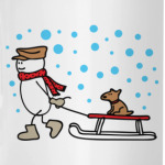 Снеговик и Собака в Новый год