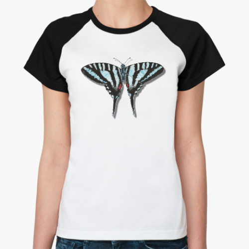 Женская футболка реглан Бабочка