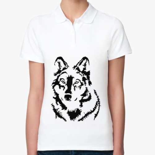 Женская рубашка поло Белый волк