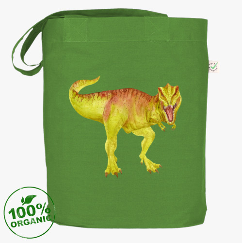 Сумка шоппер рычащий тиранозавр и спинозавр