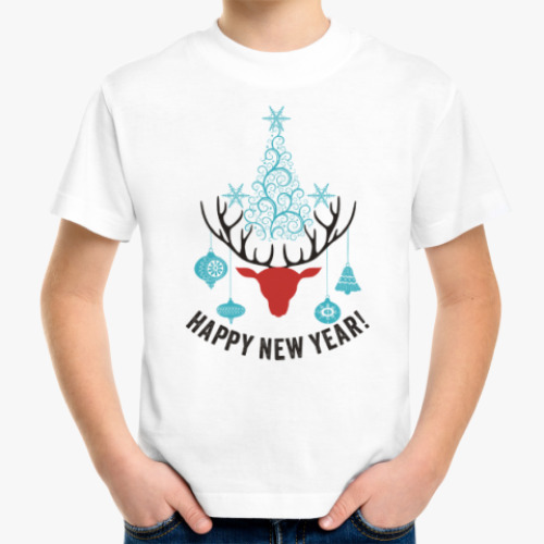 Детская футболка Олени. Любовь. Новый год.