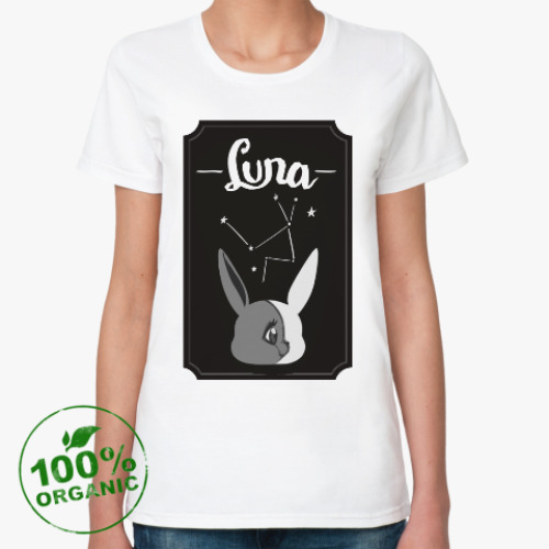Женская футболка из органик-хлопка  Зайка Луна