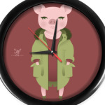Animal Fashion | P is for Pig in Parka with Pearls