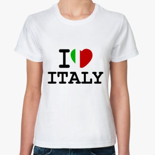 Классическая футболка   I Love Italy