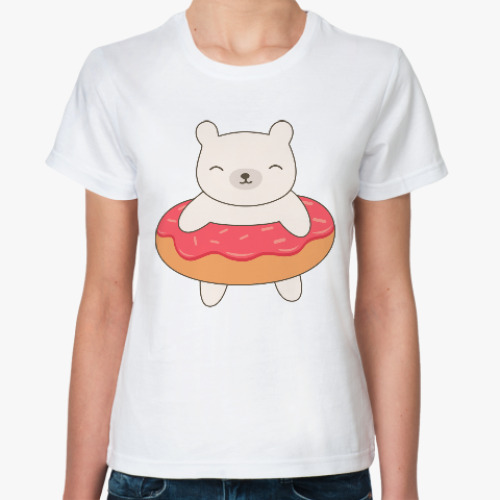 Классическая футболка Мишка в пончике