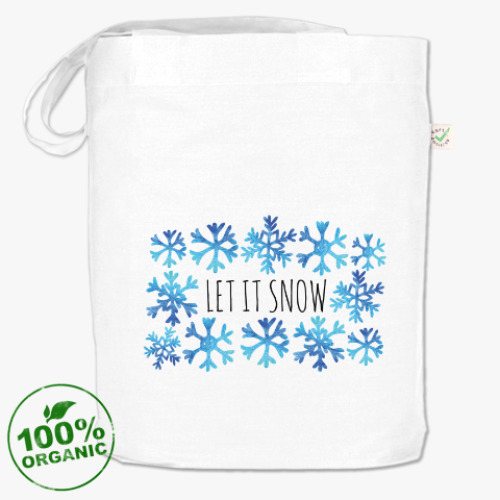 Сумка шоппер Let it snow/ снежинки