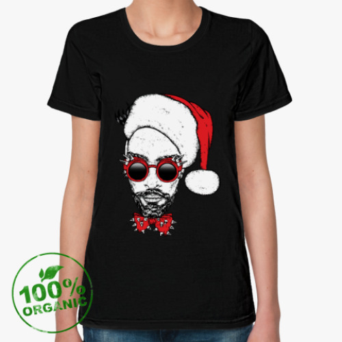 Женская футболка из органик-хлопка Хипстер Санта