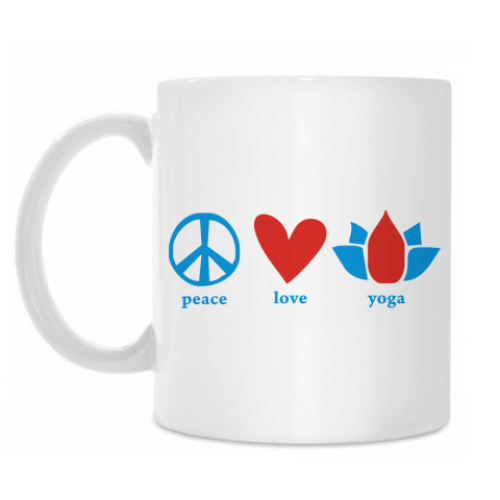 Кружка 'Peace, love, yoga'