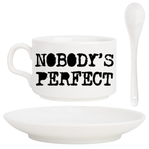 Кофейный набор Надпись Nobody's perfect