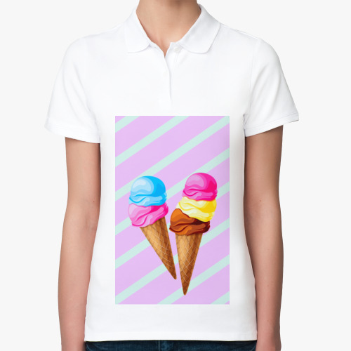 Женская рубашка поло Десерты: мороженное