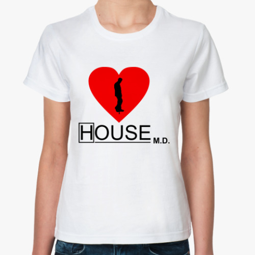 Классическая футболка i love house