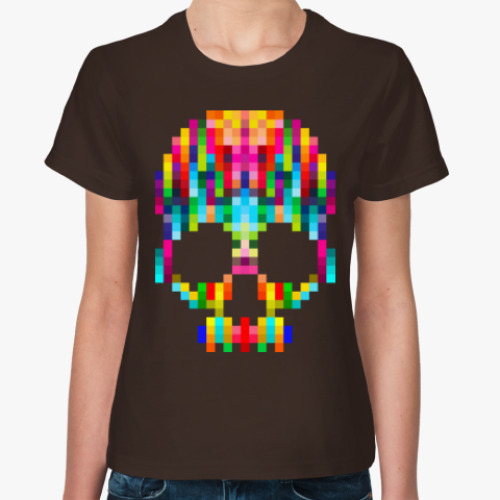 Женская футболка Pixel Skull