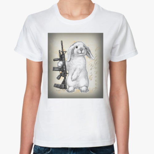 Классическая футболка White little Bunny