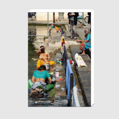 Холст Indian women. Washing