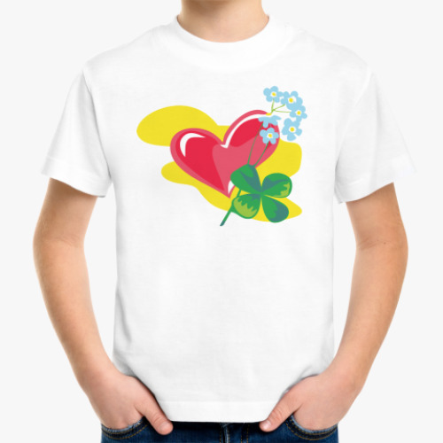 Детская футболка Сердце и четырехлистник