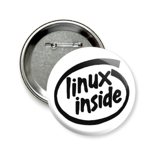 Значок 58мм Linux inside