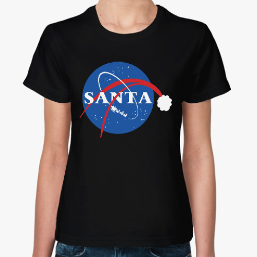 Женская футболка Санта