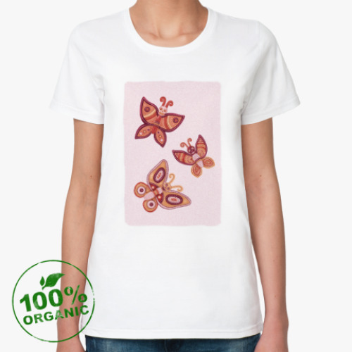 Женская футболка из органик-хлопка Бабочки-черепушки