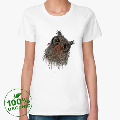 Женская футболка из органик-хлопка Сова-Ктулху