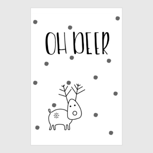 Постер Снежный олень Oh deer