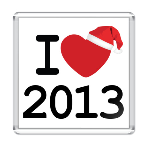 Магнит Новогодний принт I Love 2013