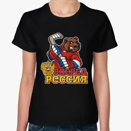 Женская футболка Хоккей Сборная России Hockey