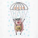 Новогодний свин-парашютист