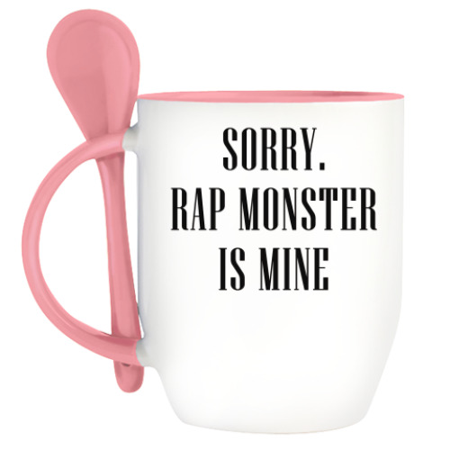 Кружка с ложкой Sorry. Rap Monster is mine