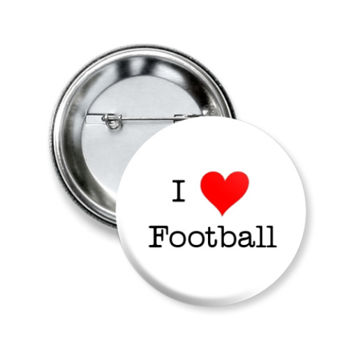 Значок 50мм I LOVE FOOTBALL