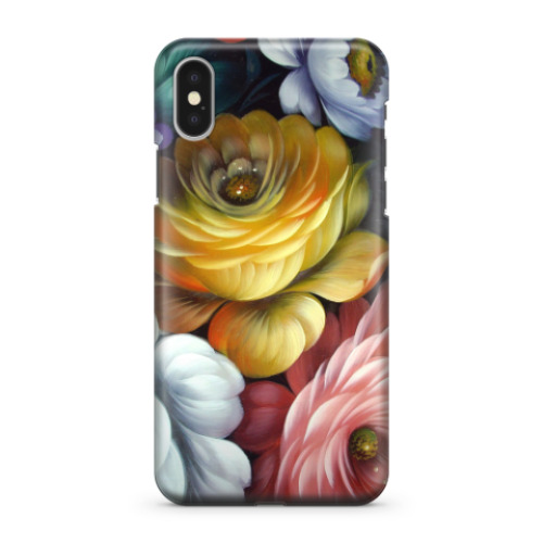 Чехол для iPhone X Русские цветы