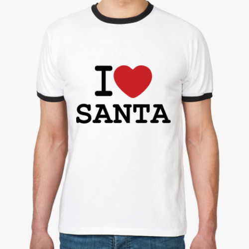 Футболка Ringer-T Новогодний принт I Love Santa