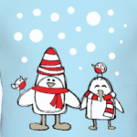 Пингвины и снегири в Новый год