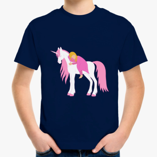 Детская футболка Sleeping girl on unicorn
