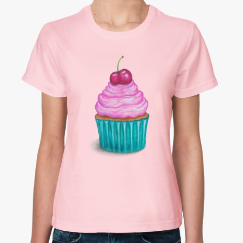 Женская футболка Пирожное с вишенькой