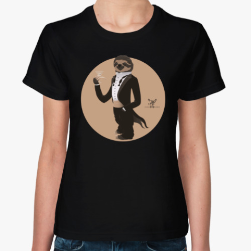 Женская футболка Animal Fashion: S is for Sloth in Smoking