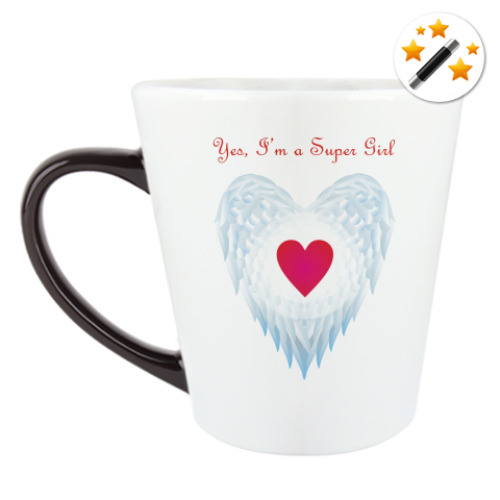 Кружка-хамелеон Yes, I'm a Super Girl. Крылья