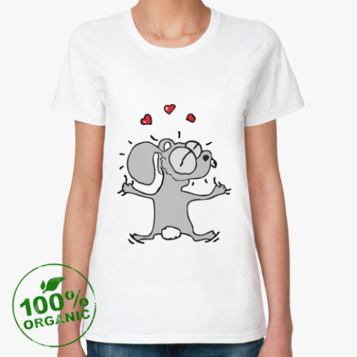 Женская футболка из органик-хлопка Влюбленный кролик