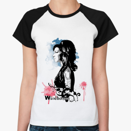 Женская футболка реглан Эми Уайнхаус - Amy Winehouse
