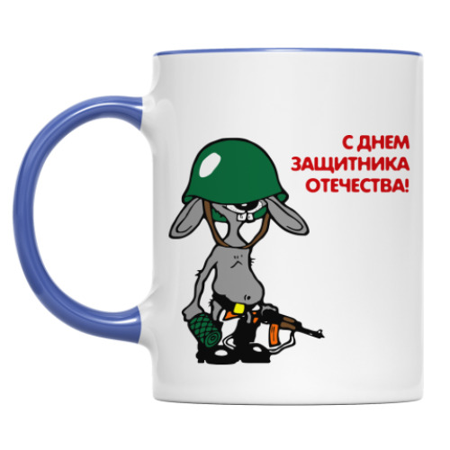 Кружка заяц в каске
