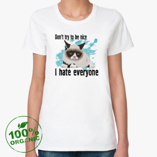 Женская футболка из органик-хлопка Угрюмый кот Тард