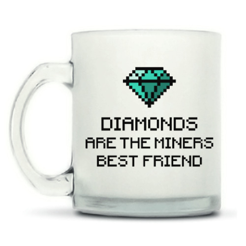 Кружка матовая Minecraft - diamonds