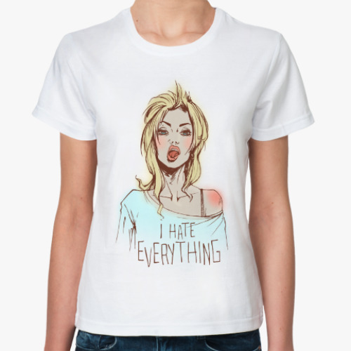 Классическая футболка I hate everything