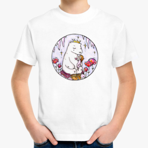 Детская футболка Полярный медведь и девочка