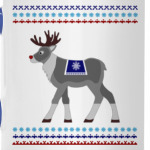 Reindeer and Nordic pattern ornament