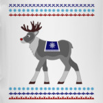 Reindeer and Nordic pattern ornament