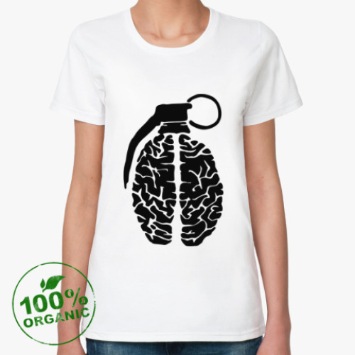 Женская футболка из органик-хлопка мозговая граната