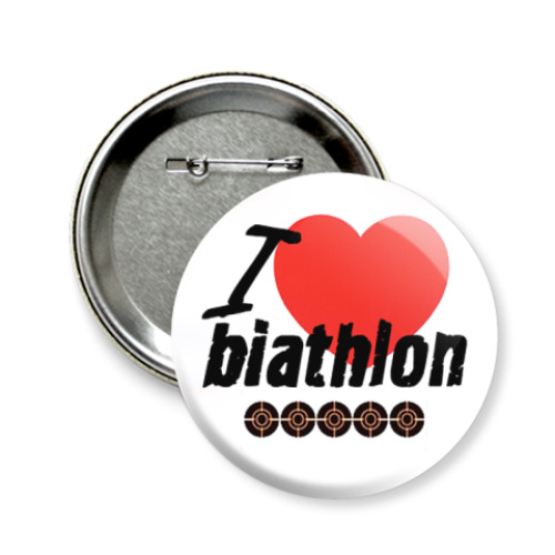 Значок 58мм Love biathlon