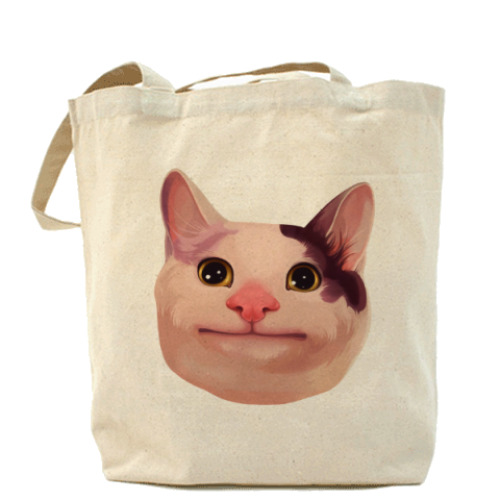 Сумка шоппер Polite Cat meme / Вежливый кот