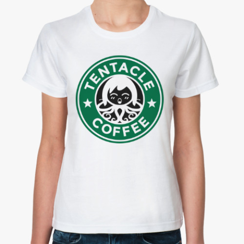 Классическая футболка щупальце кофе