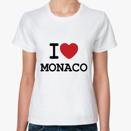 Классическая футболка   I Love Monaco